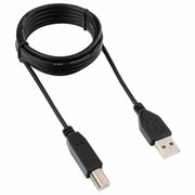 Кабель USB 2.0 AM-BM, 1,8 м, ГАРНИЗОН, медь, черный, пакет, GCC-USB2-AMBM-1.8M, 14371