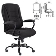 Кресло офисное "Ровер" CH-708, усиленное, НАГРУЗКА до 150 кг, ткань, черное