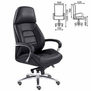 Кресло офисное "EPIK" A-181-G, мультиблок, натуральная кожа, черное