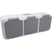 Трехместная розетка BYLECTRICA серия ПРАЛЕСКА АКВА