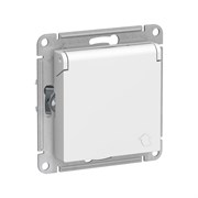 Розетка Systeme Electric Белый с заземлением со шторками с крышкой, 16А, IP20