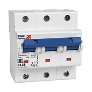 Модульный выключатель автоматический КЭАЗ 3п C 100А 20кА OptiDin BM125-3C100-8ln-УХЛ3