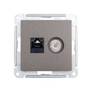 Розетка Systeme Electric TV+RJ45 Мокко категории 5E