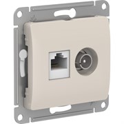 Двойная тв компьютерная розетка Systeme Electric Glossa