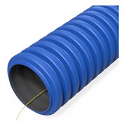 Гибкая гофрированная двустенная труба Промрукав ПНД тип 450 SN34 с зондом синяя d32 50м