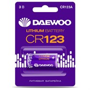 Литиевая батарейка Daewoo CR123 BL-1