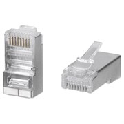 Коннектор для одножильного и многожильного кабеля для проводников с толщиной Cabeus 8P8C-SH