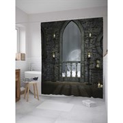 Шторка-занавеска для ванной JoyArty Луна в арке замка