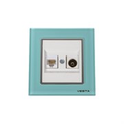 Розетка для сетевого кабеля LAN + TV Metronex FRZTV010002BLU