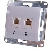 Двухместный механизм розетки Systeme Electric Glossa