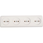 Четырехместная розетка Кунцево-Электро ОПТИМА РА16-402