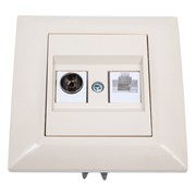 Розетка для сетевого кабеля LAN + TV Metronex Roma