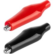 Зажим крокодил TDM ELECTRIC ЗКИ 3А, 40мм, в изоляции, красный/черный