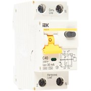 Дифференциальный автомат IEK АВДТ-32 1п+N, C, 40А, 30мА