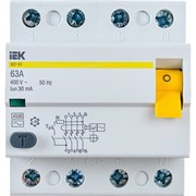 Узо IEK ВД1-63 4п, AC, 63А, 30мА