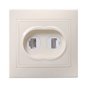 Двухместная компьютерная и телефонная розетка Generica КВАРТА