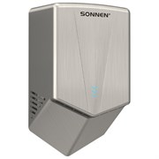 Сушилка для рук ВЫСОКОСКОРОСТНАЯ АНТИВАНДАЛЬНАЯ SONNEN K2022A, 1300 Вт, 150 м/с, IPX1, 72 дБ, нержавеющая сталь, 607191