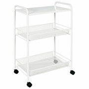 Этажерка офисно-бытовая "Ладья-33КС", 650х450х300 мм, 2 яруса + столик, металл, белая, Э 356 Б