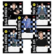 Тетрадь 18 л., HATBER клетка, обложка картон, "Влад А4" (микс в спайке), 082404, 18Т5В1