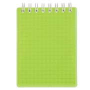 Блокнот МАЛЫЙ ФОРМАТ А7, 80 л., гребень, обложка пластик, клетка, HATBER, "LINE NEON", зеленый, 081518, 80Б7В1гр_03034