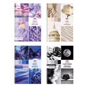 Тетрадь А4 80 л., HATBER, гребень, клетка, обложка картон, "Калейдоскоп Моментов" (микс в спайке), 083174, 80Т4В1гр