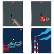 Тетрадь А5 48 л., HATBER гребень, клетка, выборочный лак, "За окном" (микс в спайке), 089025, 48Т5вмВ1гр