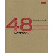 Тетрадь А5 48 л., HATBER скоба, линия, обложка КРАФТ, 079276, 48Т5В2_28075