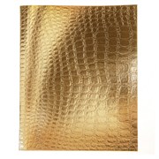 Тетрадь бумвинил А5 48 л., скоба, офсет №1, клетка, с полями, "ЗОЛОТО Metallic", CROCO, HATBER, 065833, 48Т5бвВ1