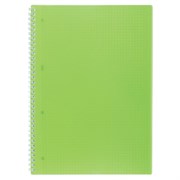 Тетрадь обложка пластик, А4, 80 л., гребень, клетка, HATBER, "LINE NEON" Зеленая, 081542, 80Т4В1гр_03034