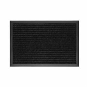 Коврик придверный 80х120 см, ЧЕРНЫЙ, влаго-грязезащитный, 450 г/м2, ребристый, PRIMILA (ПРИМИЛА) EXTRA, 701030