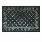 Коврик придверный 60х90 см, ЧЕРНЫЙ, грязезащитный, 430 г/м2, фактурный рисунок ЧЕШУЙКИ, ЛЮБАША, 701060