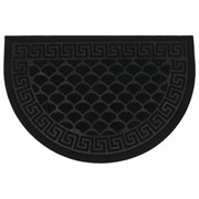Коврик придверный 60х90 см, ЧЕРНЫЙ, грязезащитный, 430 г/м2, ПОЛУКРУГ, фактурный рисунок ЧЕШУЙКИ, ЛЮБАША, 701051