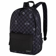 Рюкзак HEIKKI POSITIVE (ХЕЙКИ) универсальный, карман-антивор, "Gray Chess", 42х28х14 см, 273855