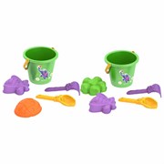Набор для игр в песке: ведерко, совочек, грабельки, 2 формочки "Ассорти", НОРДПЛАСТ, 181