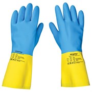 Перчатки латексно-неопреновые SCAFFA "Спектр", КЩС-1, хлопчатобумажное напыление, размер 8, M (средний), 00-01017726