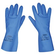 Перчатки нитриловые SCAFFA "Практик", хлопчатобумажное напыление, КЩС-1, размер 10, XL (очень большой), синие, 00-01017723