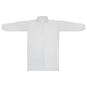 Халат одноразовый белый на липучках КОМПЛЕКТ 10 шт., XXL, 56-58 размер, 110 см, рукав на резинке, 25 г/м2, СНАБЛАЙН