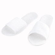 Тапочки одноразовые махровые "Классик" открытые, 1 пара, размер 38-42, белые, SMZ