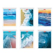 Блокнот МАЛЫЙ ФОРМАТ А6, 40 л., гребень, картон, клетка, HATBER, "Аквалайф", 080473, 40Б6В1гр