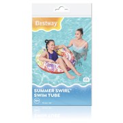 Надувной круг для плавания "Лето" диаметр 91 см, от 10 лет, до 80 кг, АССОРТИ, BESTWAY, 36084