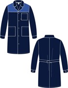 Халат Лигор (тк.Смесовая,210), т.синий/васильковый