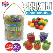 Сахарное драже с хрустящей начинкой "Прикольные фрукты" ассорти, 12 г, КАНДИ КЛАБ, DRG052