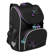 Ранец GRIZZLY анатомическая спинка, с мешком для обуви, для девочек, "BOWS", 33х25х13 см, RAm-584-8/1