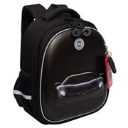 Ранец GRIZZLY анатомическая спинка, c бейджем, для мальчиков, "BLACK CAR", 36х28х20 см, RAz-587-7/1