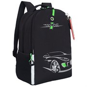 Рюкзак GRIZZLY школьный, жёсткая спинка, 2 отделения, для мальчиков, "RACING SPEED", 38х29х16 см, RB-551-4/1