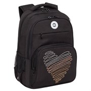 Рюкзак GRIZZLY школьный, анатомическая спинка, 2 отделения, для девочек, "DIAMOND HEART", 39х30х20 см, RG-568-3/1