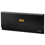 Планинг датированный 2026 300х130 мм, STAFF, гребень, обложка бумвинил, 64 л., черный, 117360