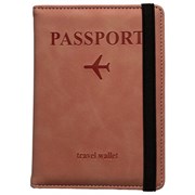 Обложка для паспорта и документов с защитой от считывания, 9 карманов, резинка, экокожа, розовая, BRAUBERG, 238750