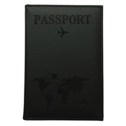 Обложка для паспорта "Passport map", экокожа soft-touch, черная, STAFF, 238760