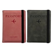 Обложка для паспорта и документов с защитой НАБОР 2 шт., 9 карманов, резинка, экокожа, графитовая/розовая, BRAUBERG, 238765